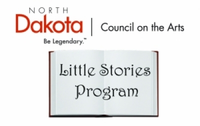 Image of an open blank book that says Little stories program and NDCAs logo