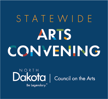 Statewide Arts Convening word art with ND Council on the Arts Logo below