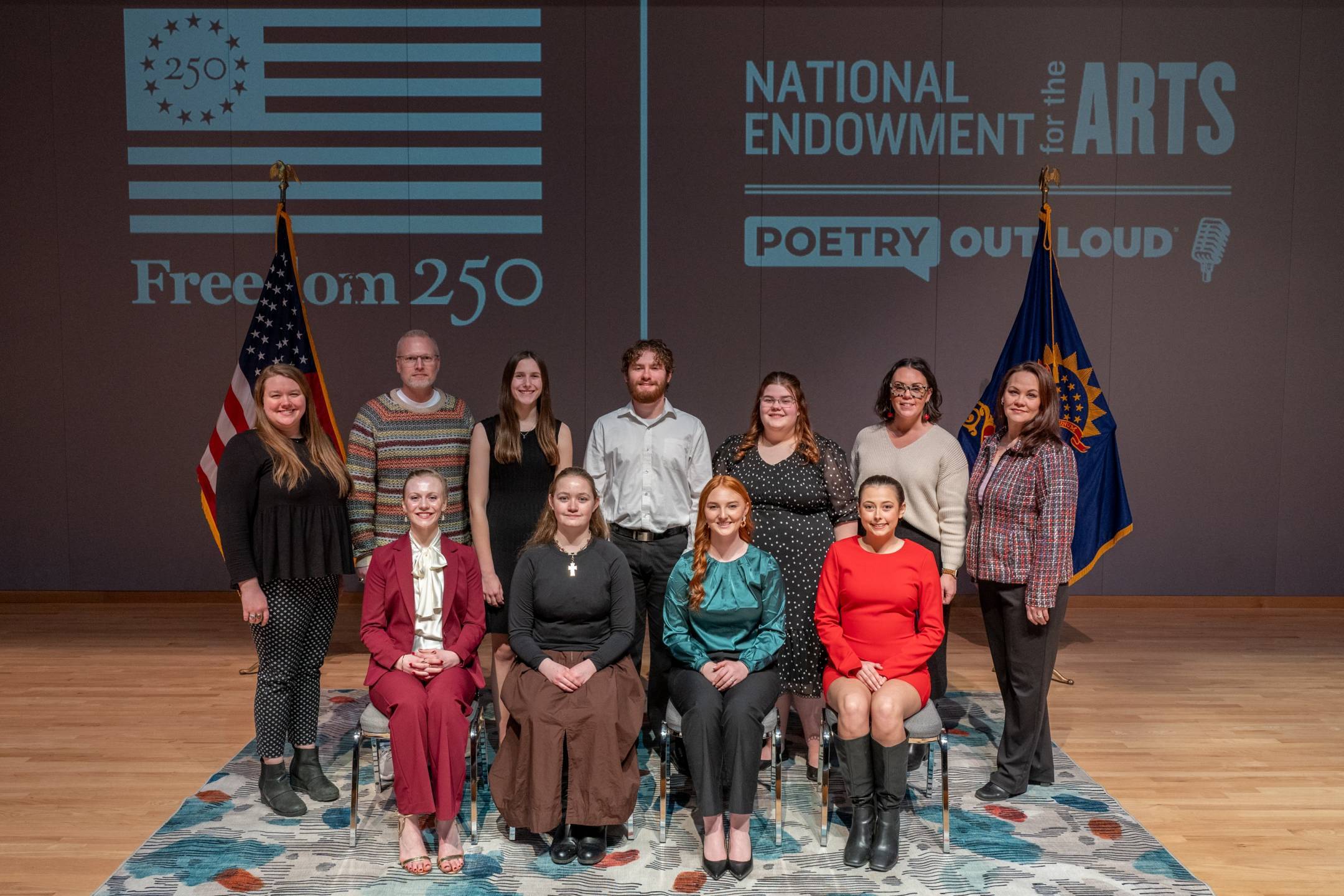 Seven high school students and four adults who participated and coordinated the ND 2026 State Championship