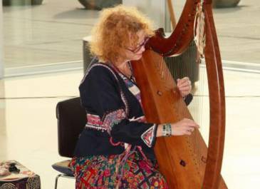 Debi Rogers playing Harp