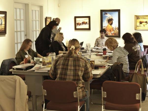 Photo of participants at an art training session