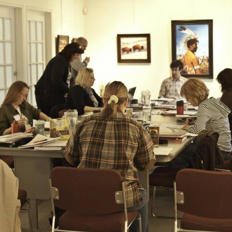 Photo of participants at an art training session