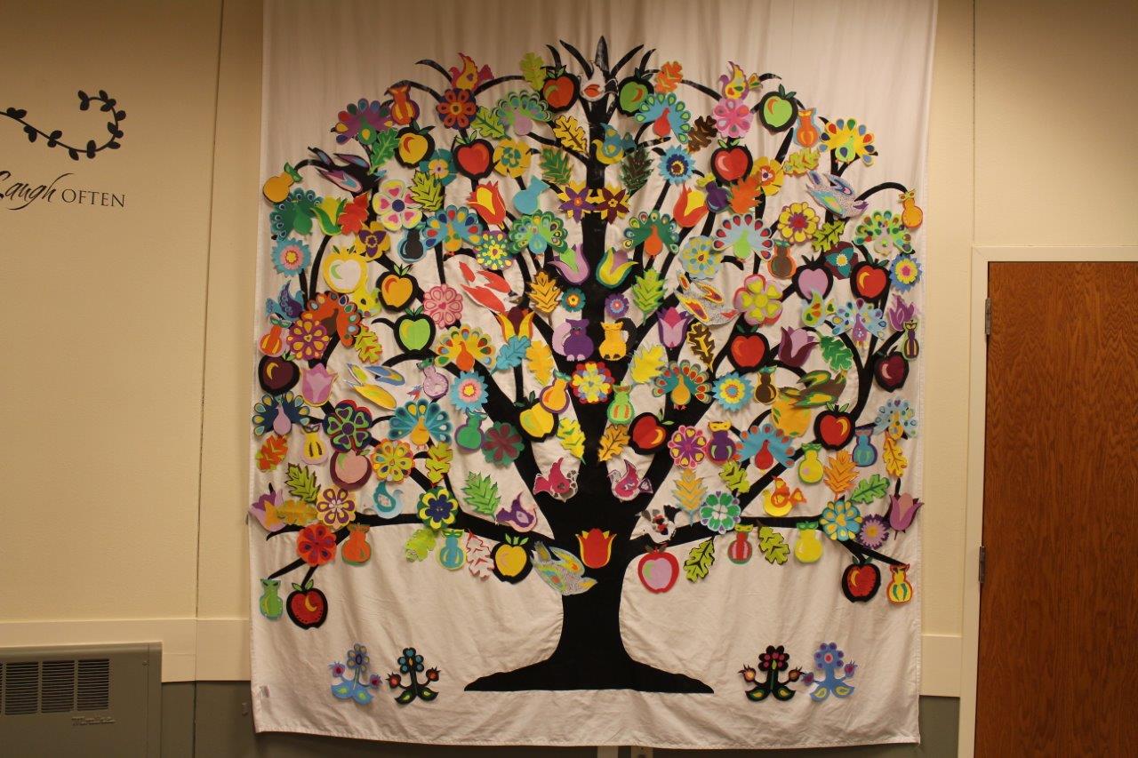 A 7-foot tall tree of life papercutting created by elders in Jamestown, ND