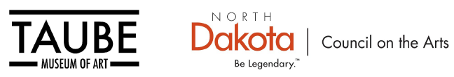 Logos for Taube Museum of Art and North Dakota Council on the Arts