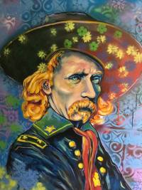 General Custer mixed media painting by Chris Wakefield