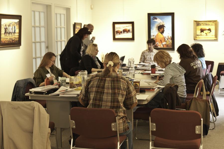 Photo of participants at an arts training session