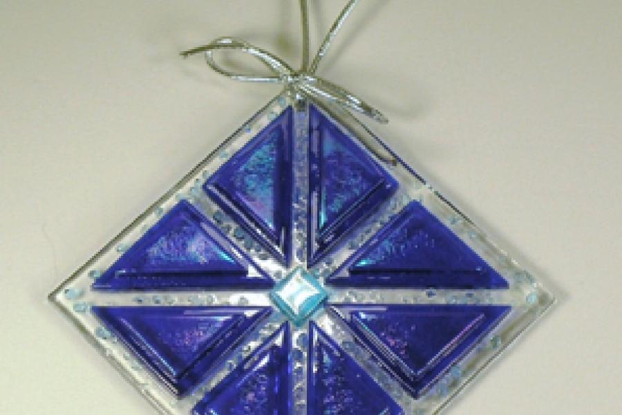 Blue diamond ornament