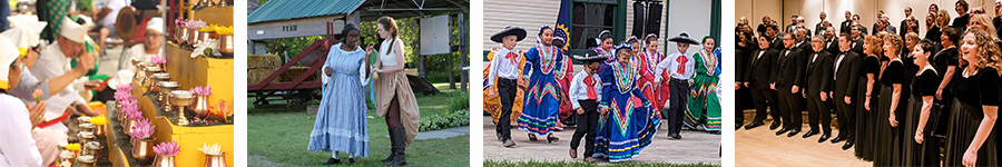 Left to Right: Ubhauli Ceremony (Fargo), ND Shakespeare Festival (Grand Forks), Long X Arts Foundation (Watford City), Bismarck Mandan Civic Chorus