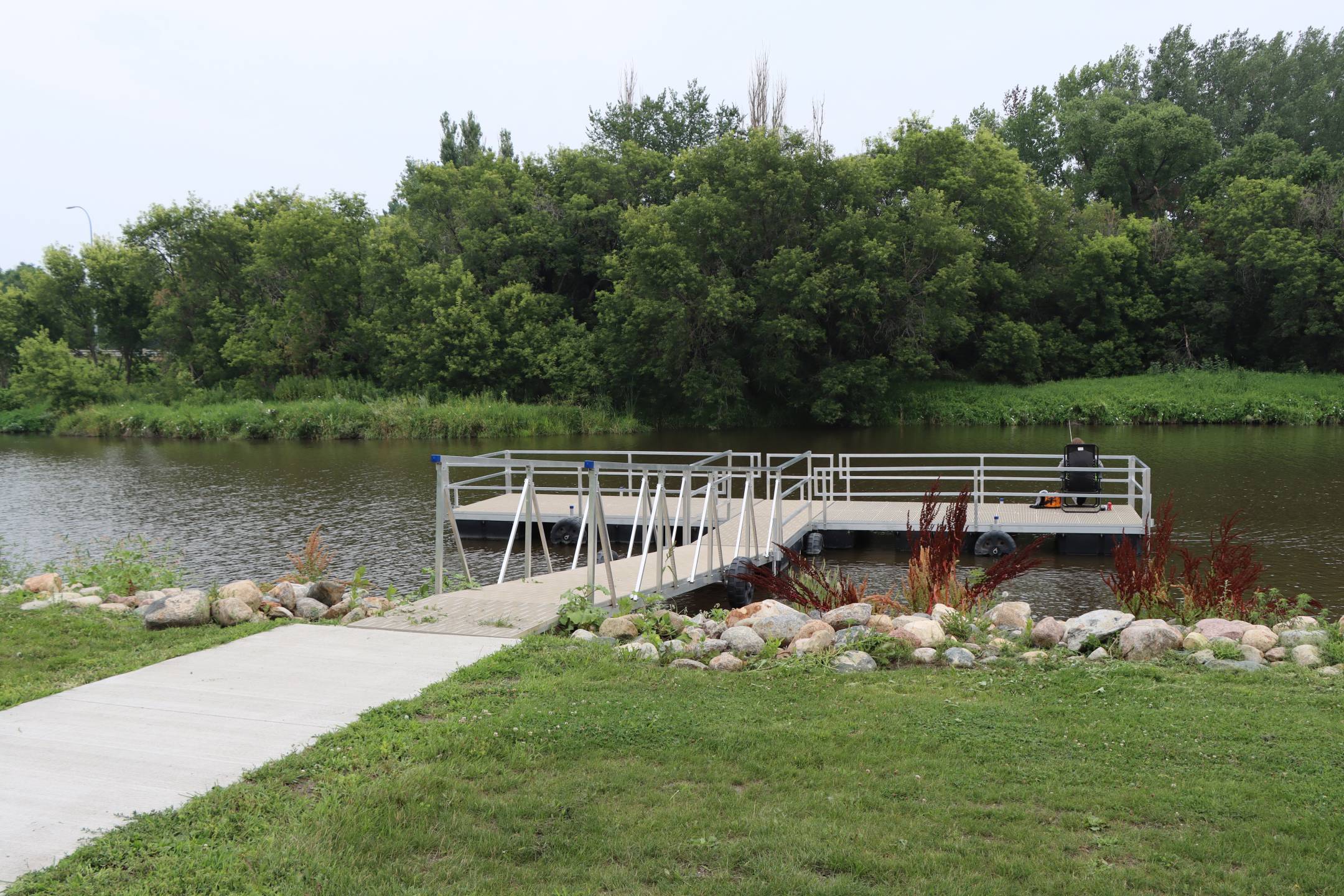 wheel chair accessible dock that was inspired by the Art for Life Program 