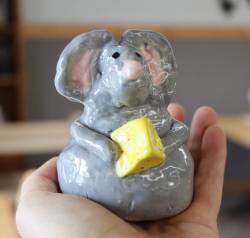 A clay “medicine rattle” made by a resident during an activity