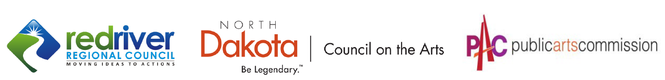 3 logos: Red River Regional Council, ND Council on the Arts and Public Arts Commission