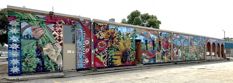 City of Grafton Mural on side of Carnegie Regional Library