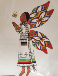 Native girl drawn by Dakota artist Holly Young