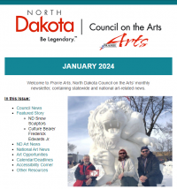 ND Prairie Arts January 2024 Newsletter Top