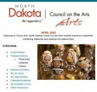 NDCA Prairie Arts April 2022 Newsletter