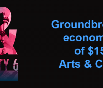 Arts & Economic Prosperity 6 logo with words: Groundbreaking study reveals economic & social impact of $151.8 million from Arts & Culture Sector in ND